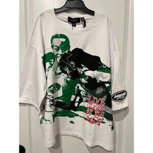 Watson Studios Graphic Tee Boxy Crop “Life Comes At You Fast” Size XL NWT
